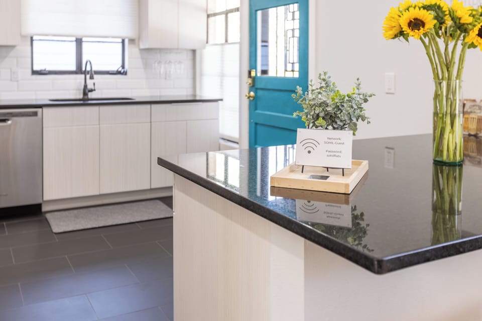 Kitchen island with seating for 2 