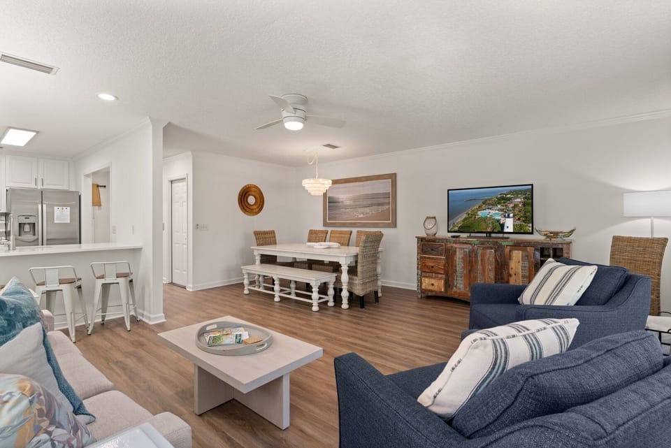 Open living and dining space