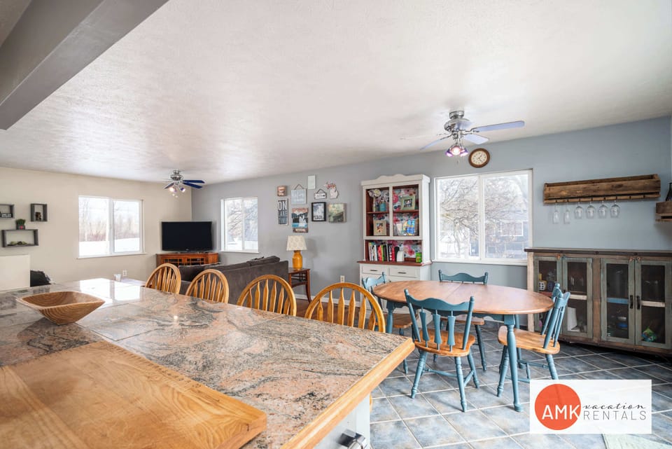 Open concept kitchen and living area