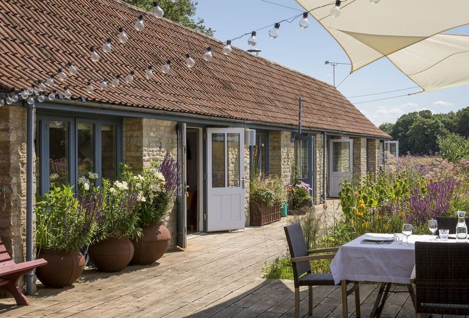 Stunning courtyard and decking in the beautiful wildflower garden