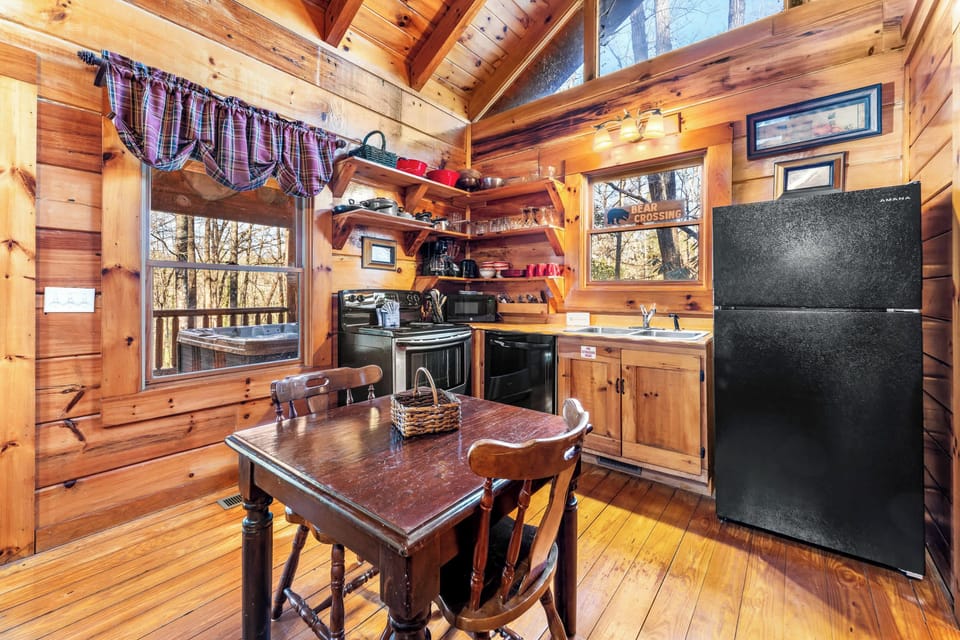 The inviting eat-in kitchen offers ample storage & every home comfort 