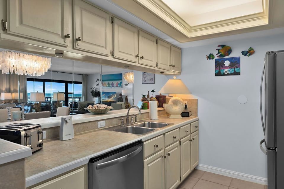 The Kitchen Area Features Amazing Views