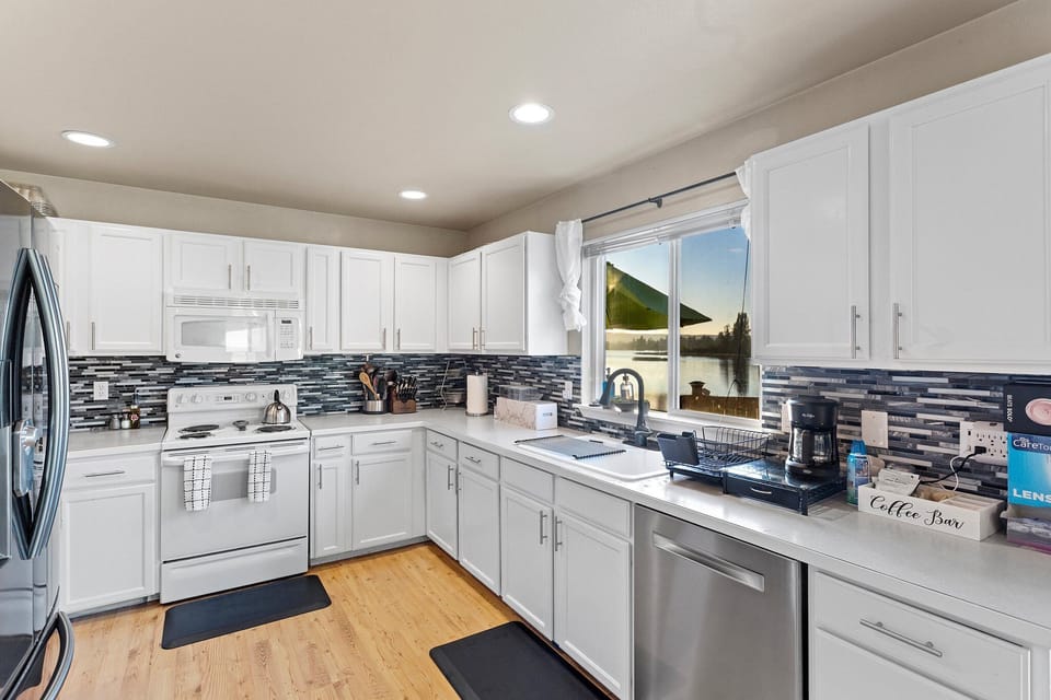 kitchen with view, has new hood fan and new microwave not in photo