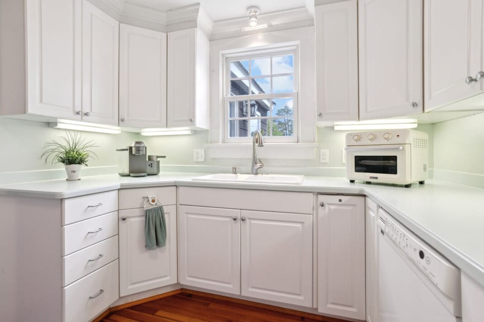 We also provide a coffee maker, toaster oven, and all the baking and diningware you`ll need.