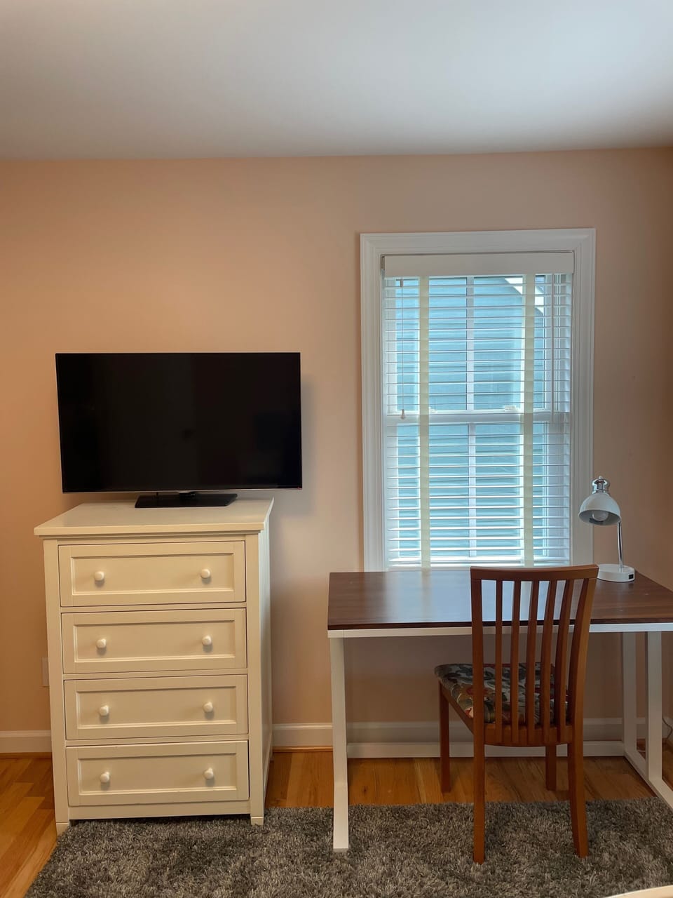 Queen bedroom with TV