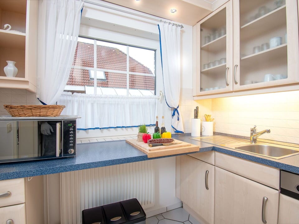 Kitchen, Countertop, Kitchen Appliance, Interior Design, Major Appliance, Cabinetry, Furniture, Lighting, Room, Kitchen Sink