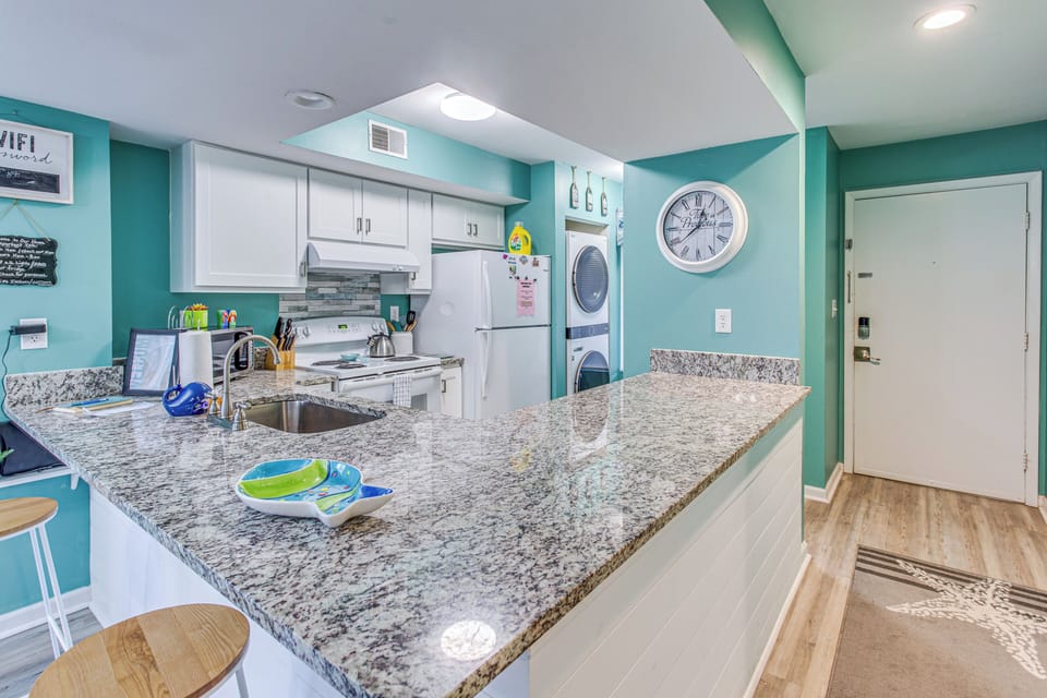Kitchen | Central A/C & Heating | In-Unit Laundry