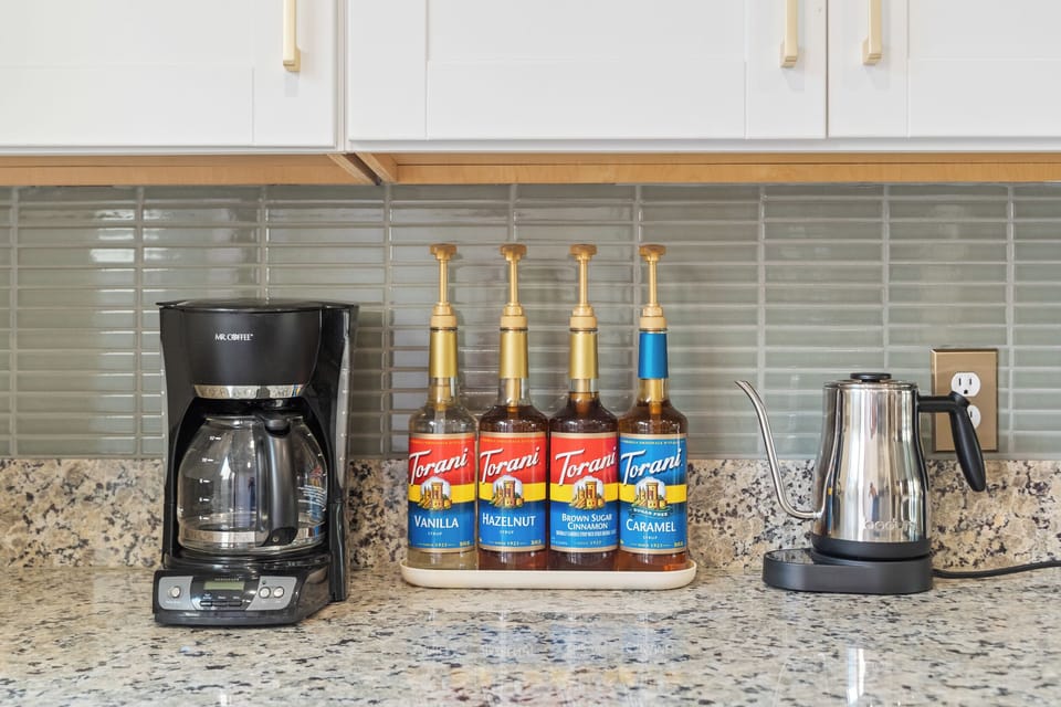 Make your coffee fun with complimentary flavored syrups!