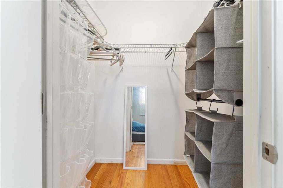 walk-in closet in master bedroom
