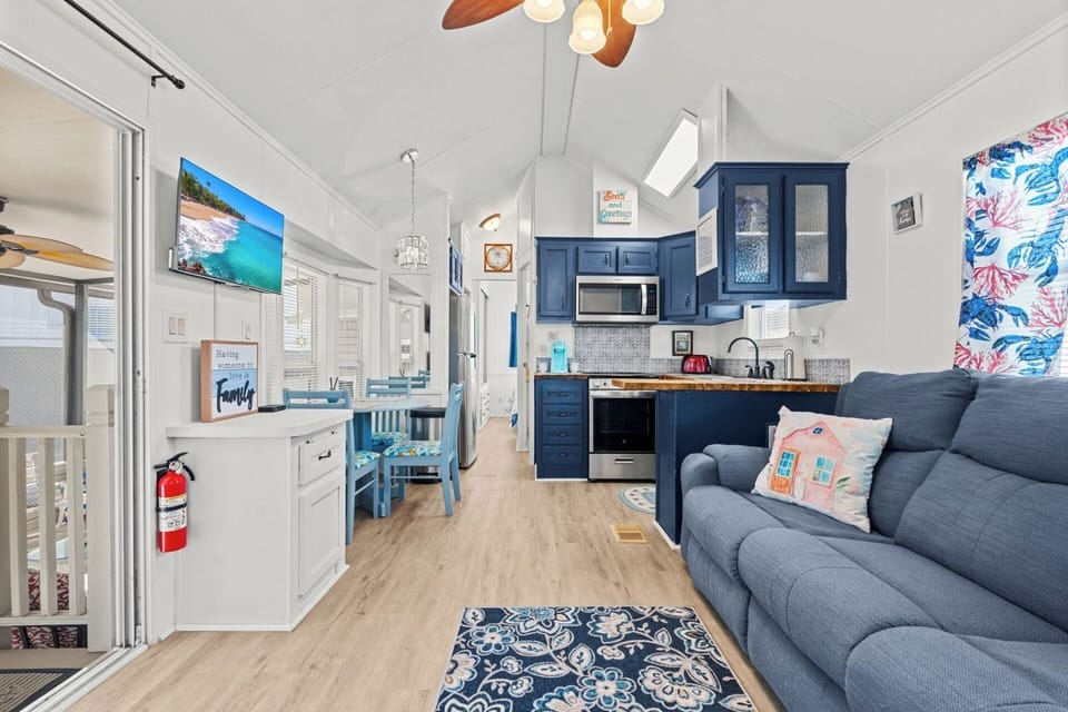 Little Love Bug tiny home has a great living area and kitchen