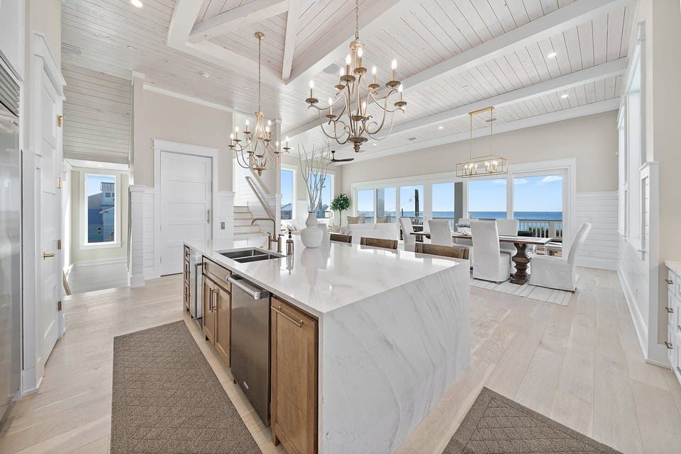 Pink Tequila Sunrise | Gourmet Kitchen | High Top Dining Area |  Panoramic Gulf Views | 2nd Floor