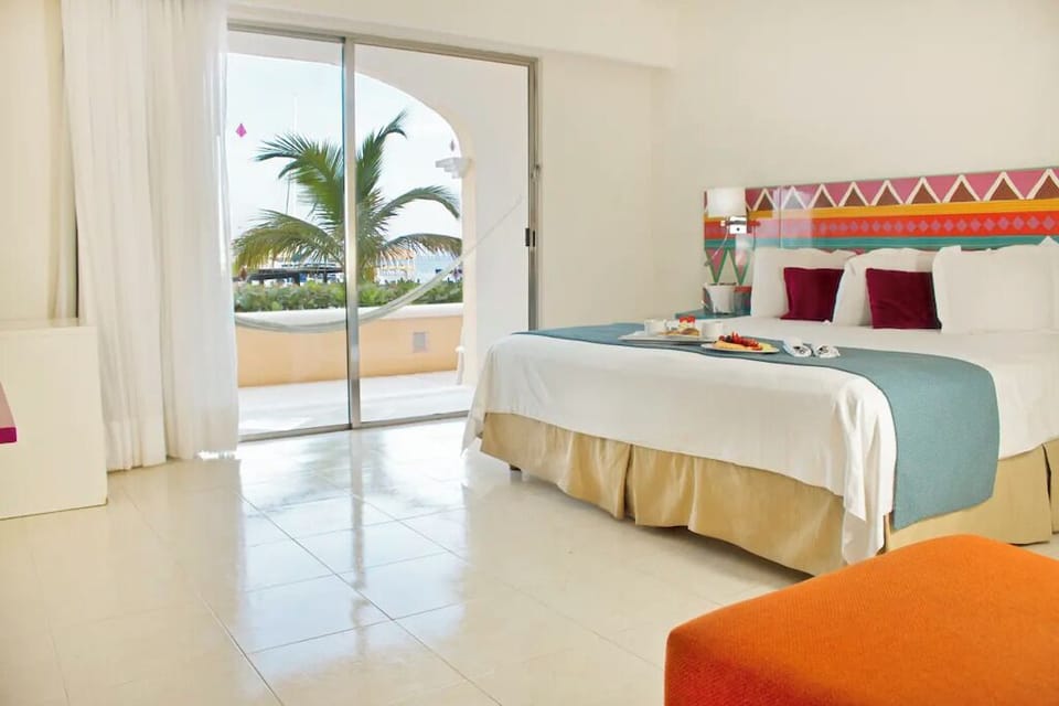 Marina view bedroom and balcony