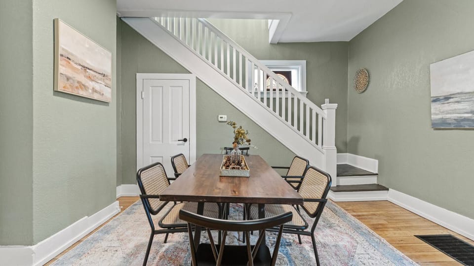 Charming dining space perfect for gathering, enjoying meals, or playing board games. 