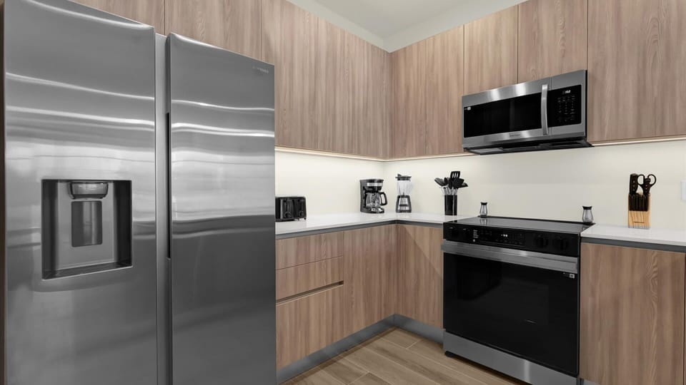 Contemporary Kitchen with Silver Appliances