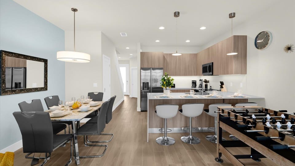 Modern furnishings with family dining area and stunning kitchen
