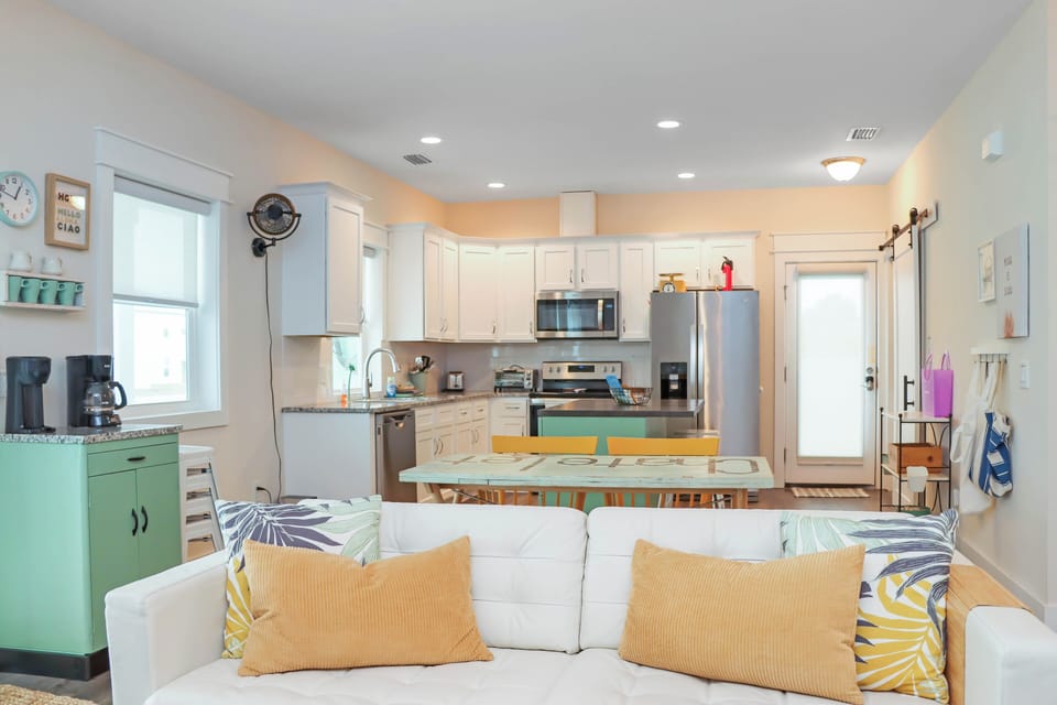 Living Room, Dining and Kitchen