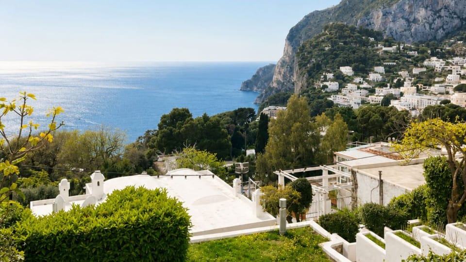 Panoramic sea views overlooking Capri’s coastline and the sparkling Mediterranean.

