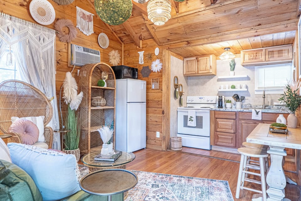 Vintage market kitchen and living area