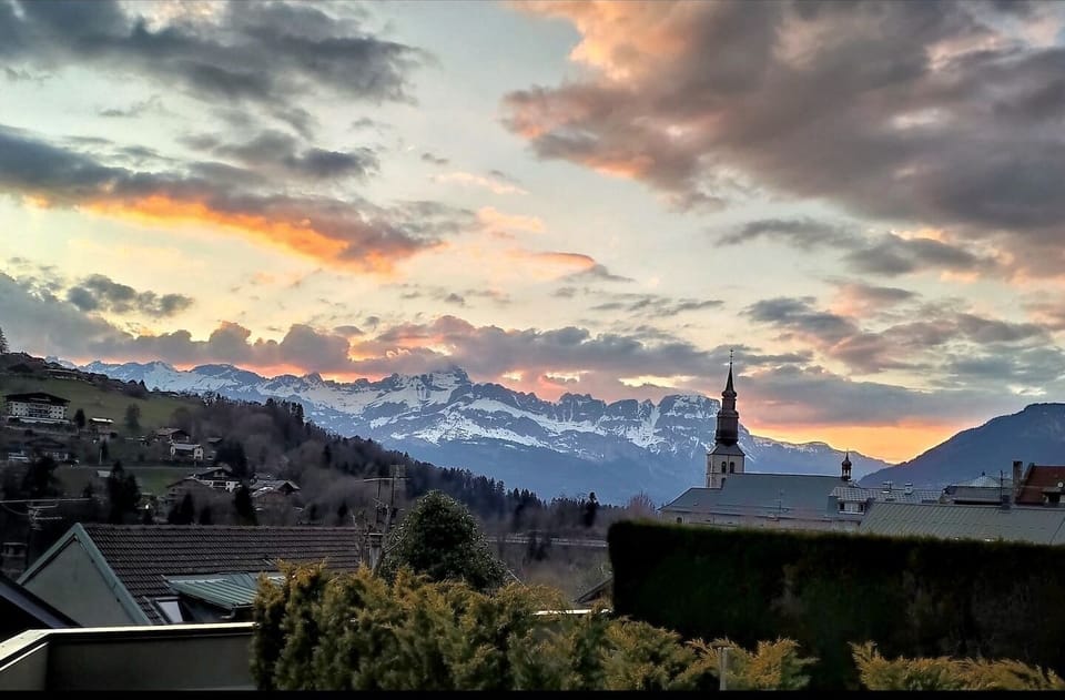 Sunset on the Aravis mountain range