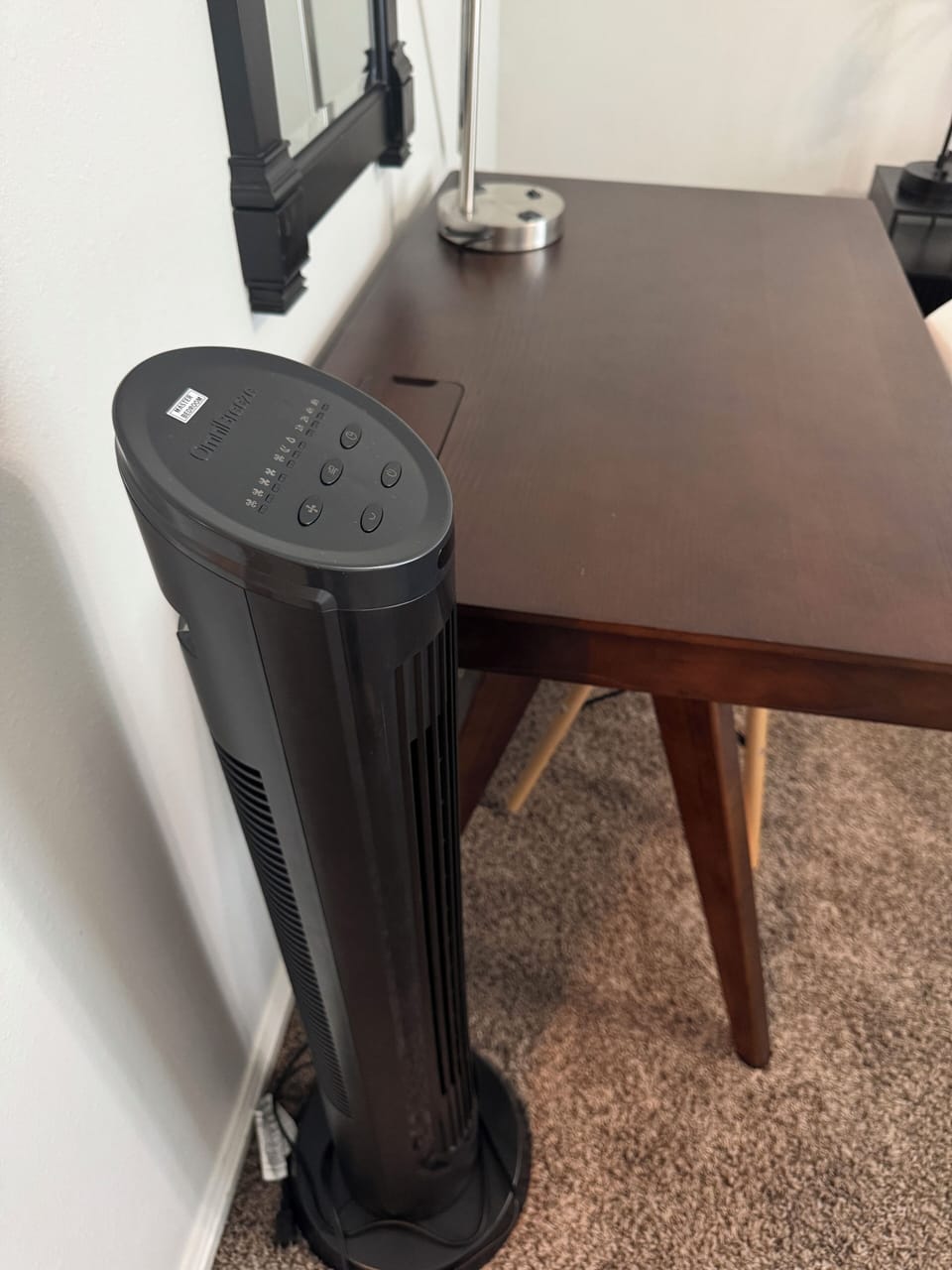 Master bedroom's tower fan