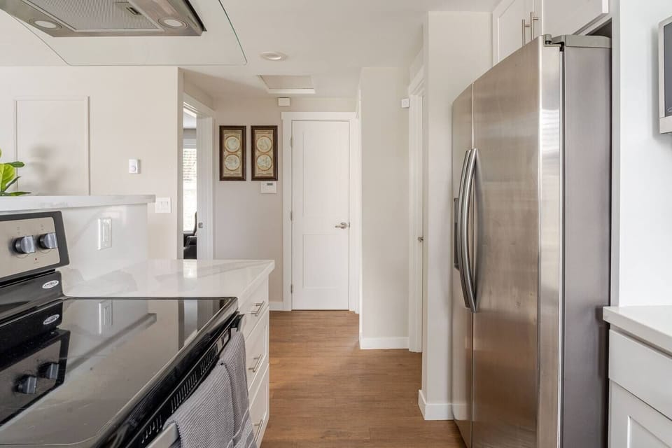 Kitchen view facing the two bedrooms