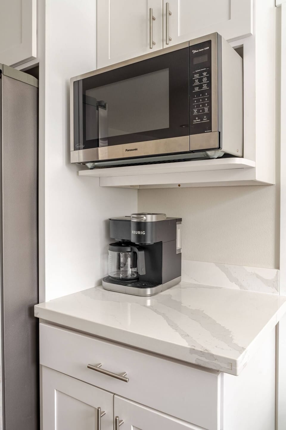 Microwave and coffee maker