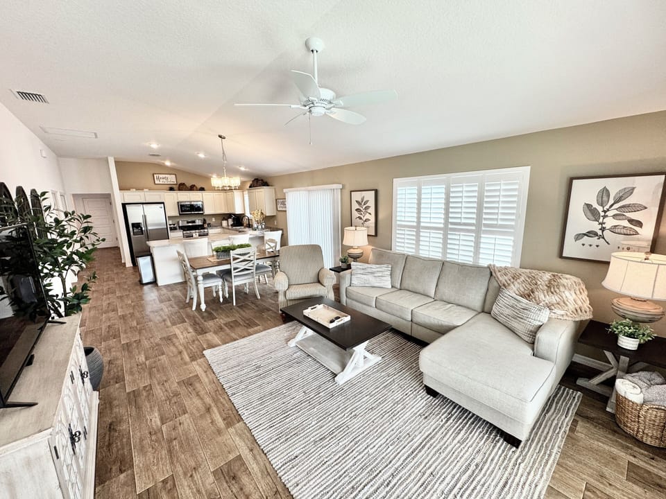 Open Concept: Living, Dining and Kitchen