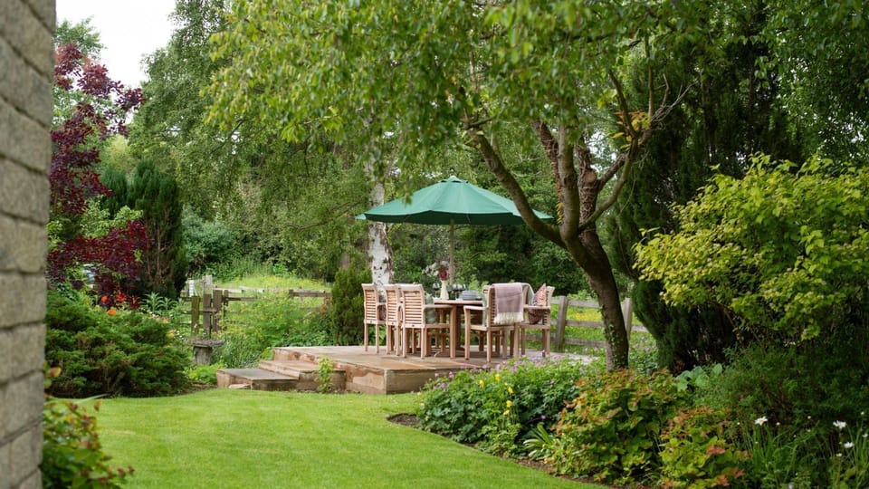 Wrays Cottage - relaxed outdoor space surrounded by greenery