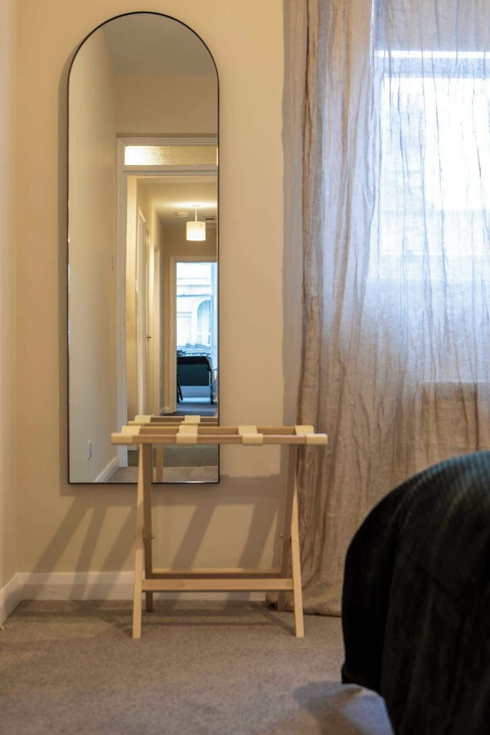 Bedroom 2 - clothes rack and mirror