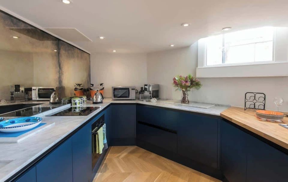 open planned kitchen and dining room