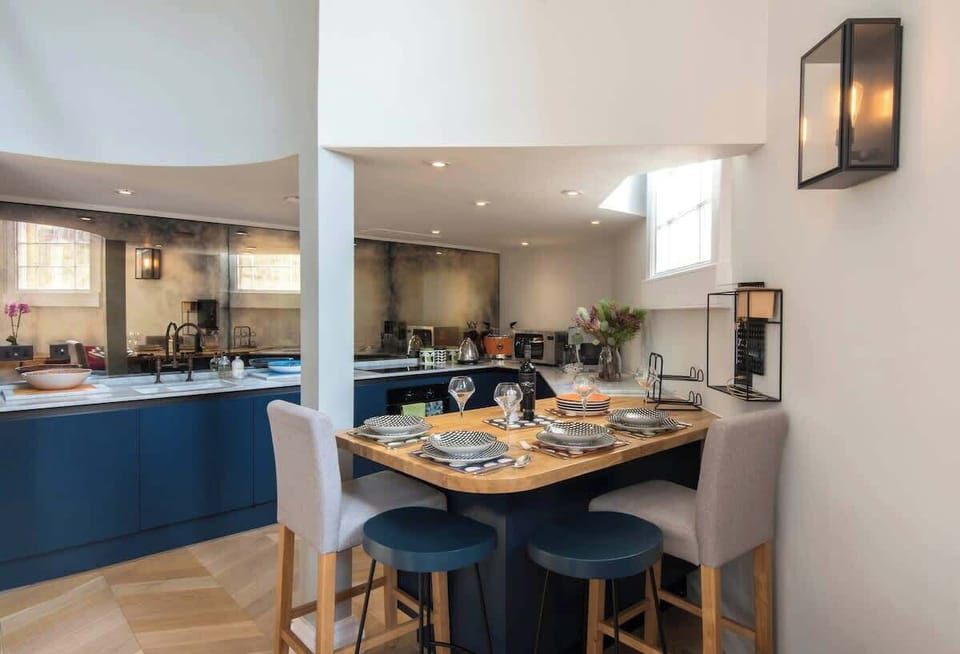 open planned kitchen and dining room