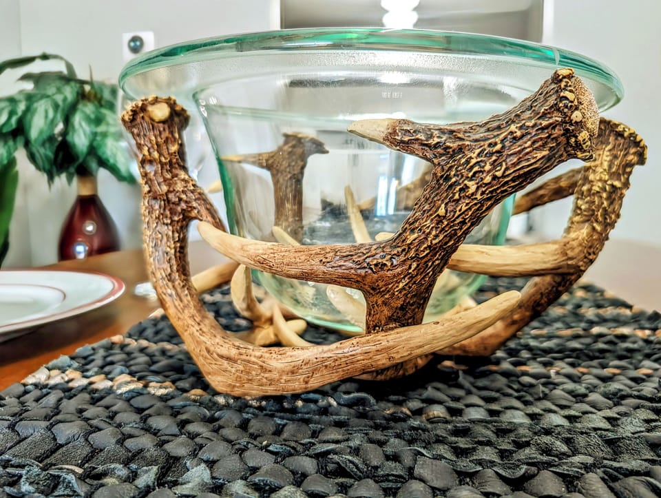 Local decor and touches add rustic charm to the space.