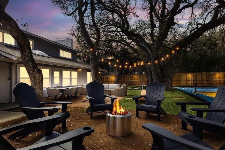 A large fire pit to relax after a long day of fun and games. We also provide s'more sticks to roast marshmallows.