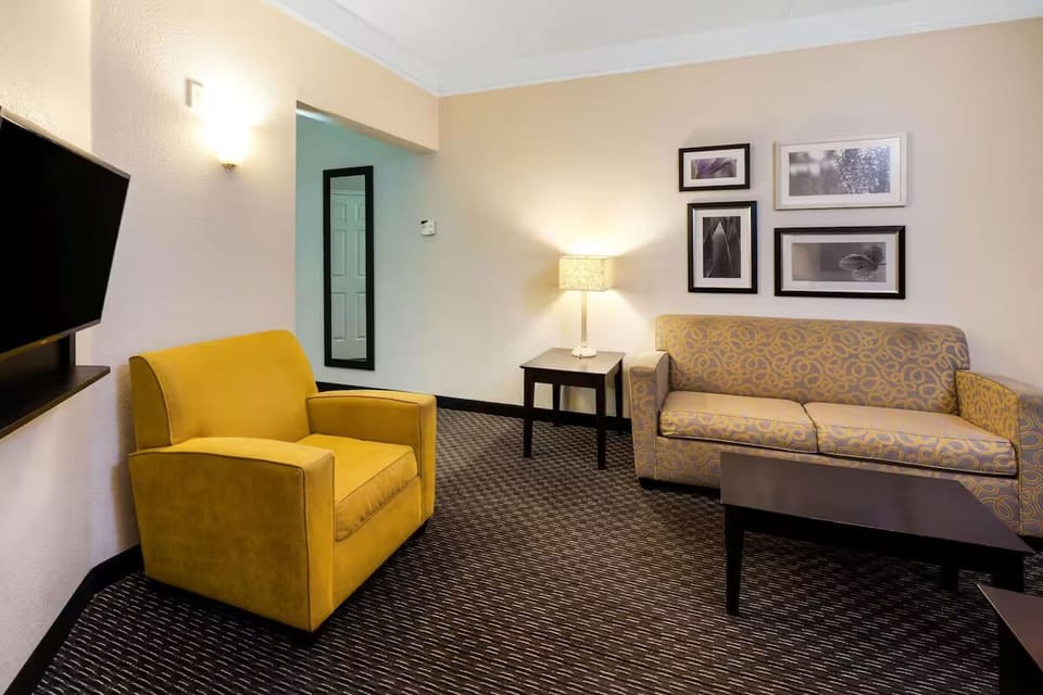 Lounge comfortably with cozy seating and easy TV viewing.