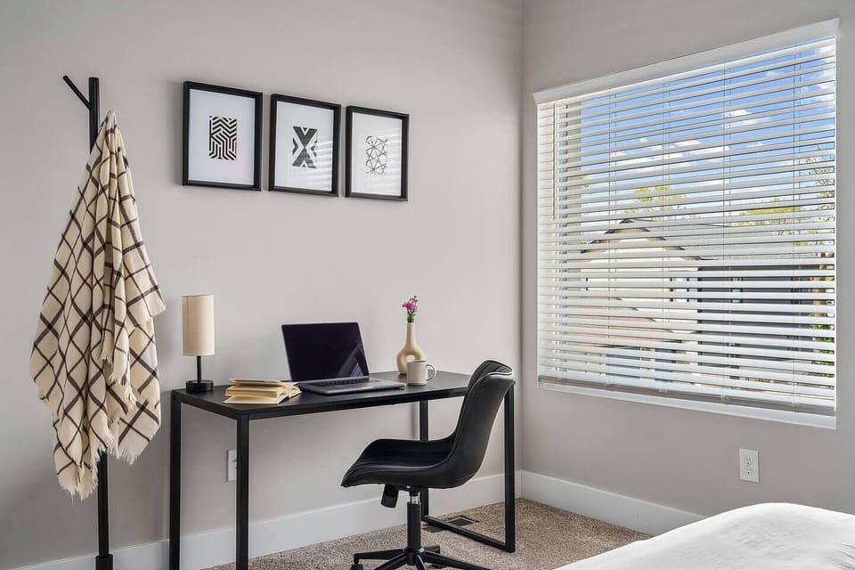 Dedicated workspace with natural light for easy, comfortable productivity.