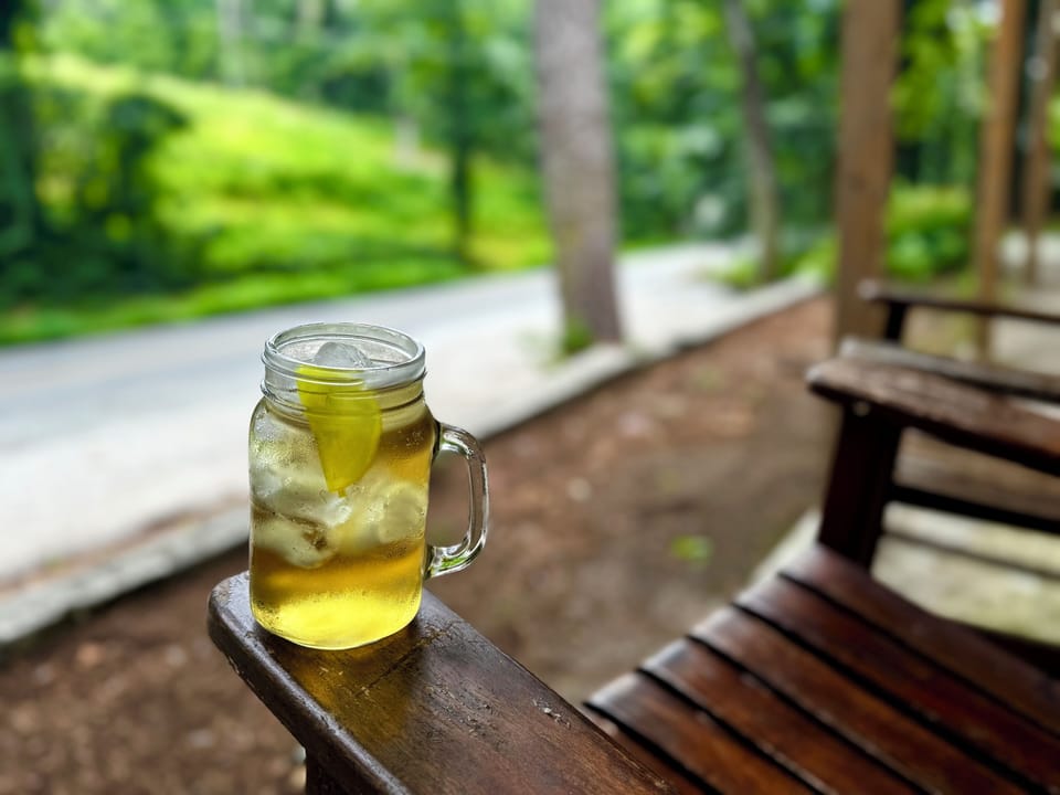 Enjoy coffee on the porch swing while watching for neighborhood deer