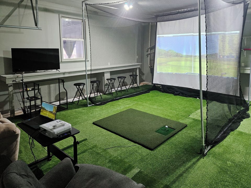 Enjoy playing against family members or pratcing your swing on our golf simulator!