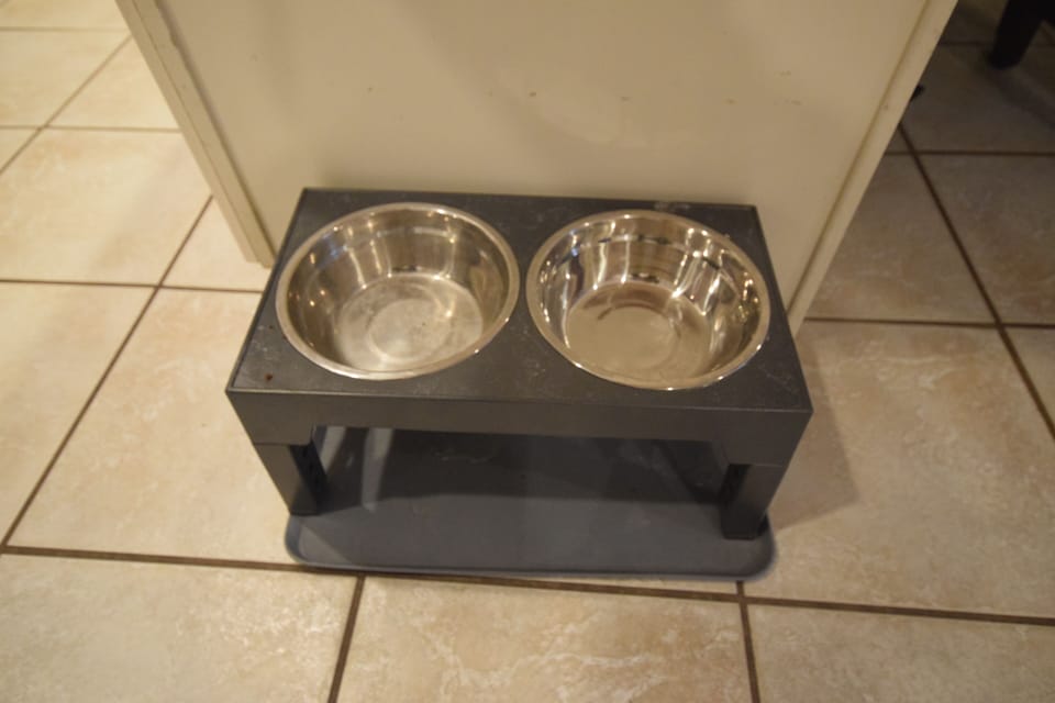 Pet friendly with food bowls, pet blankets for furniture, and pet hair rollers