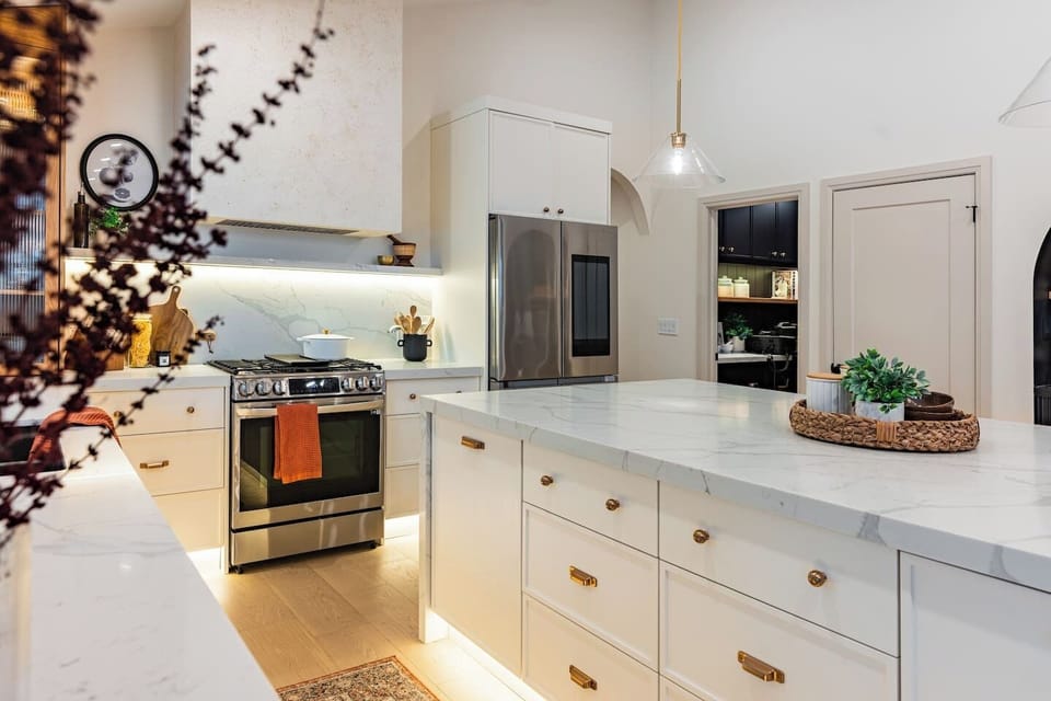 gas stove, and smart fridge with a water dispenser