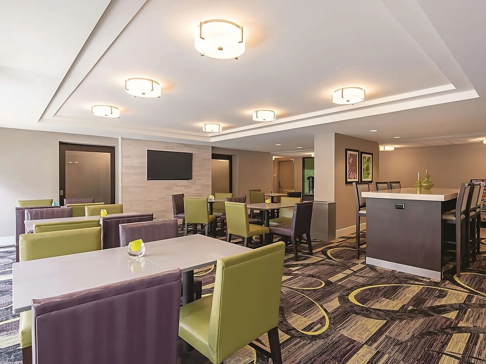 Linger over conversation in stylish seating with plenty of space.