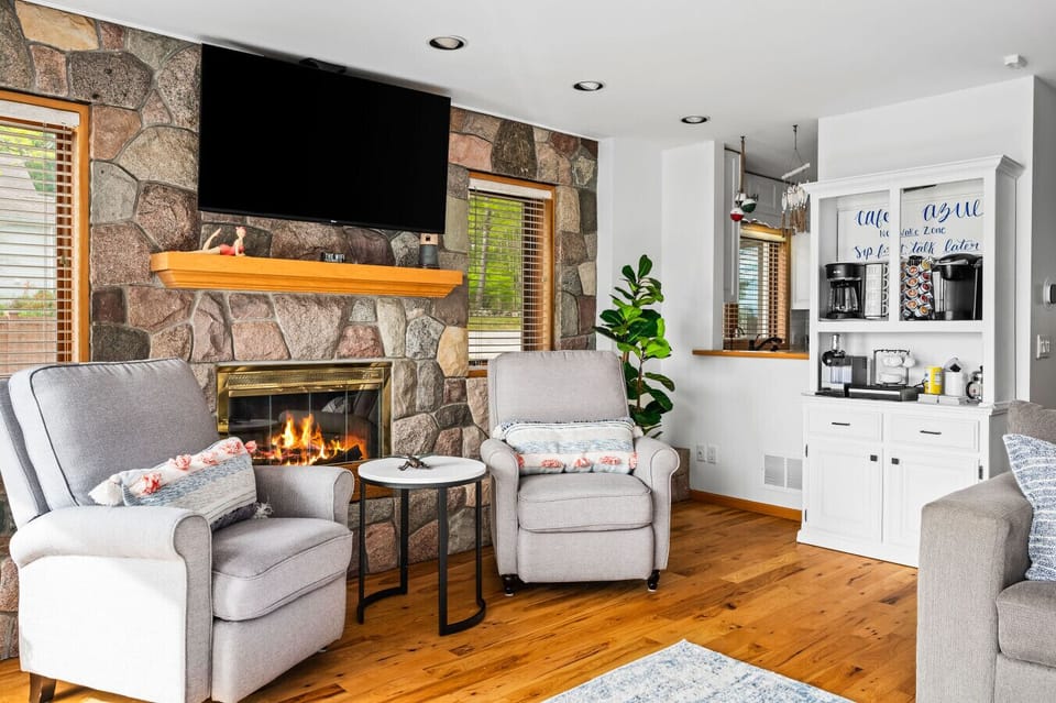 Cozy fireplace after a long day