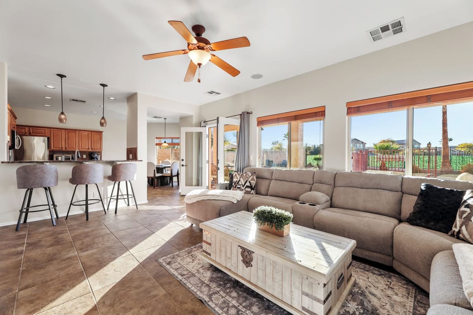 Family room out to backyard