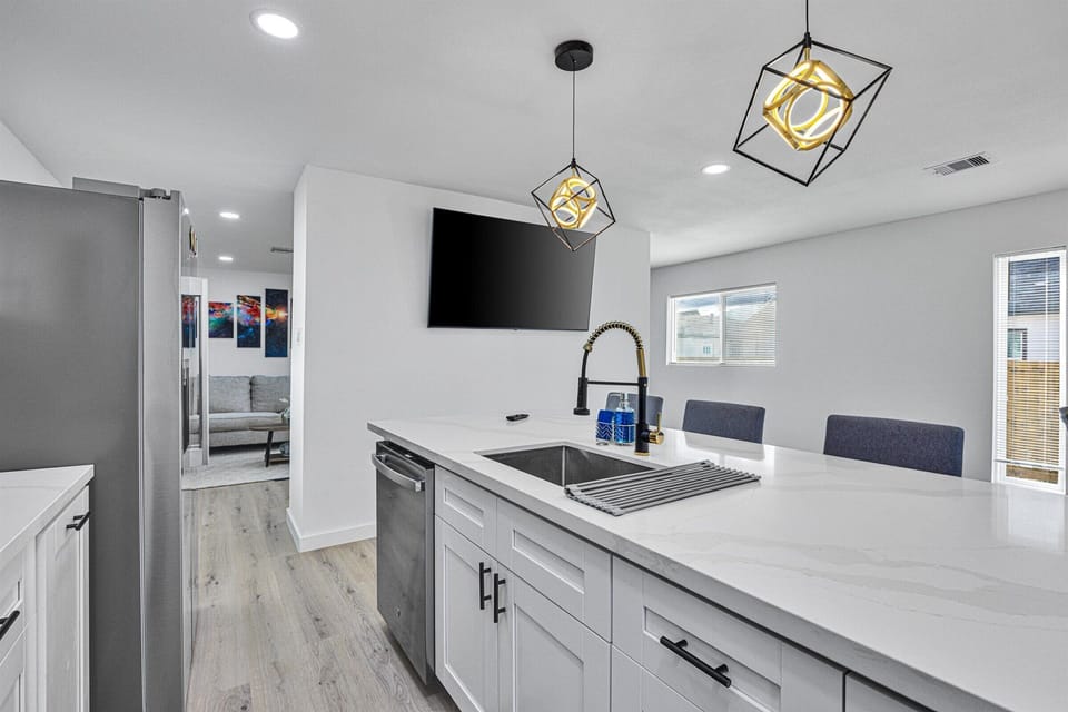 Stainless steel appliances.