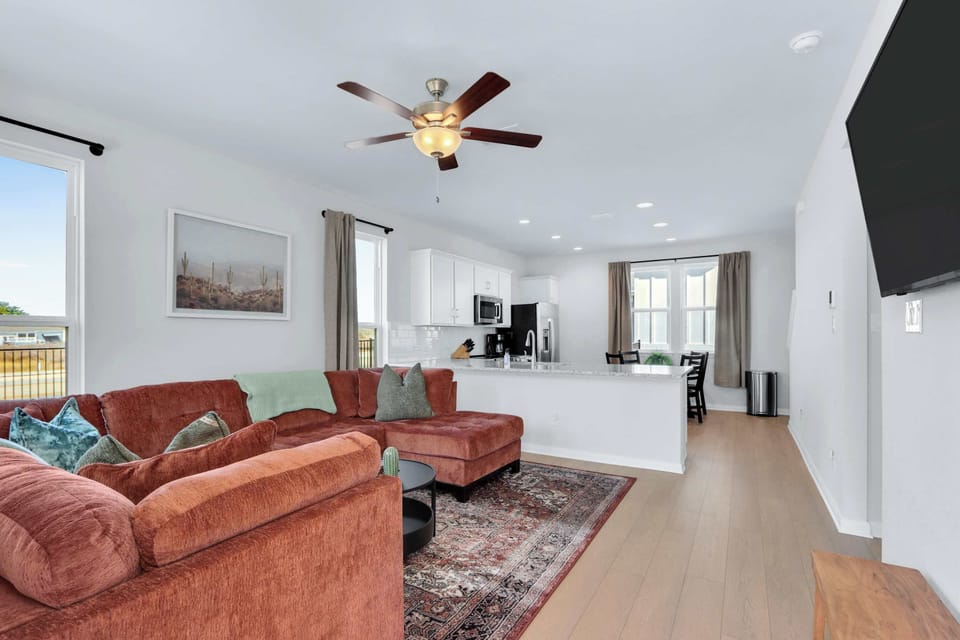 Open living and kitchen space