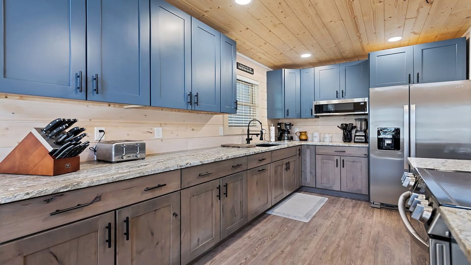 Fully equipped for your cooking needs, offering an inviting space to prep meals