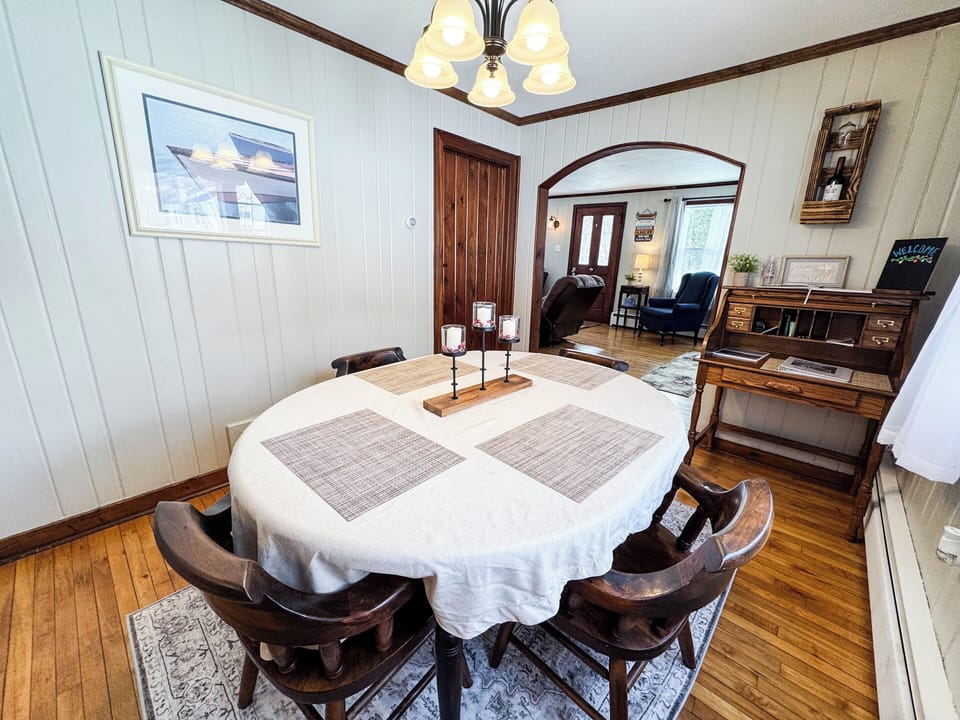 Dining room with work space