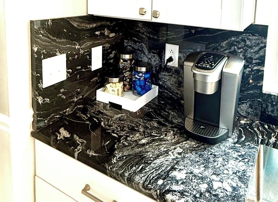 Keurig with coffee k-cups.  