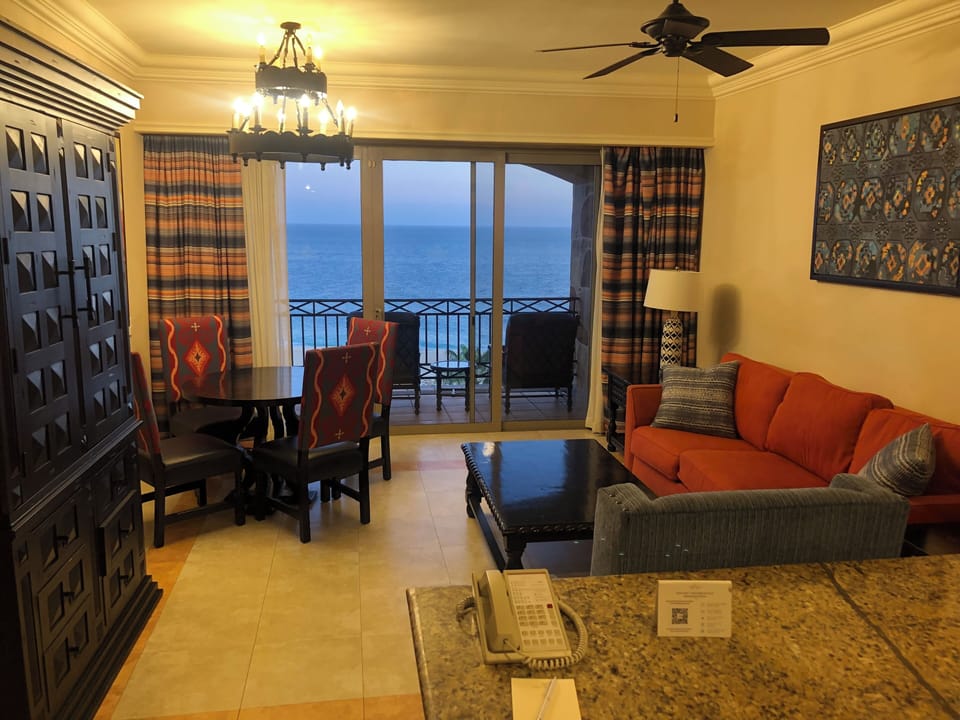 Living room and small dining area.