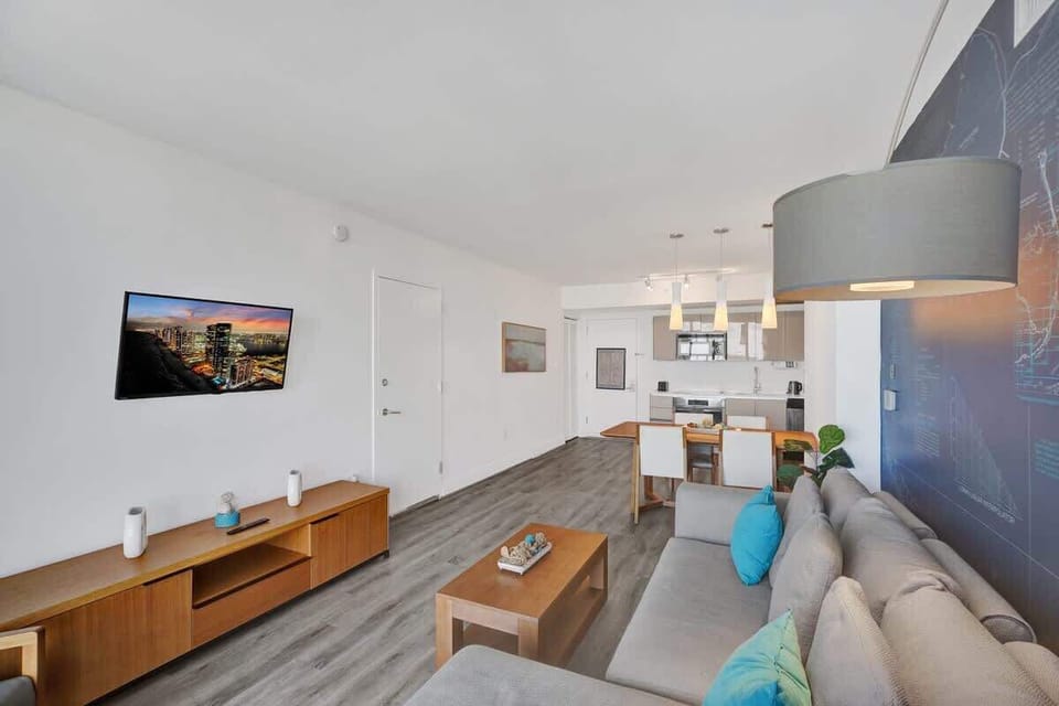 Open space living and dining area