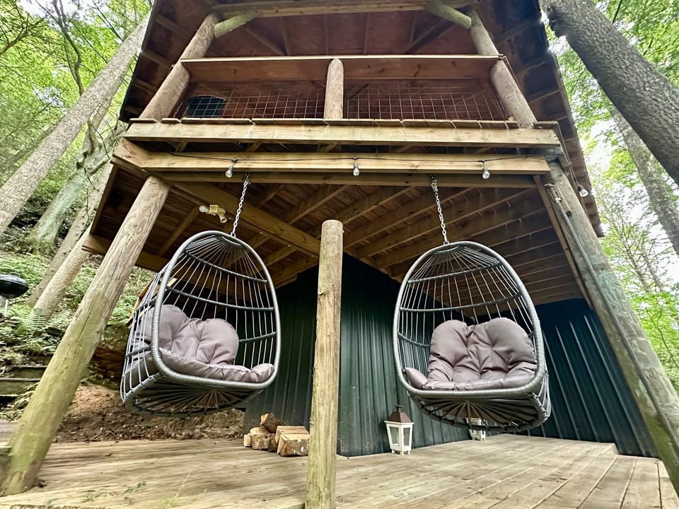 Spot deer, birds, and more right from your private woodland cabin retreat.